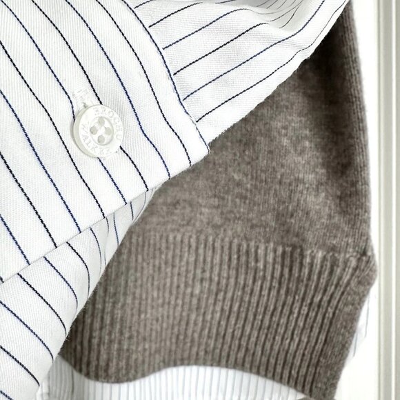 BROCHU WALKER The Looker Layered V-Neck Cashmere Blend Sweater in Gray Size S - Picture 10 of 11